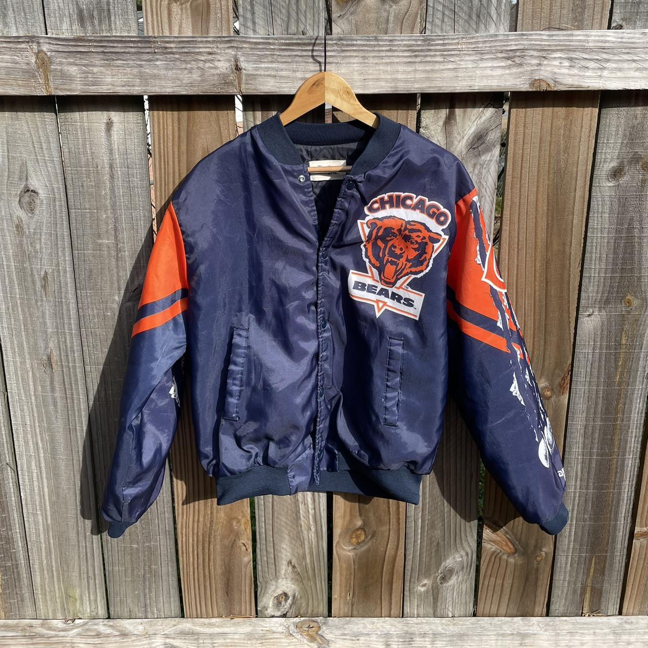 - 1980s Chalkline Chicago Bears Varsity Jacket - -... - Depop