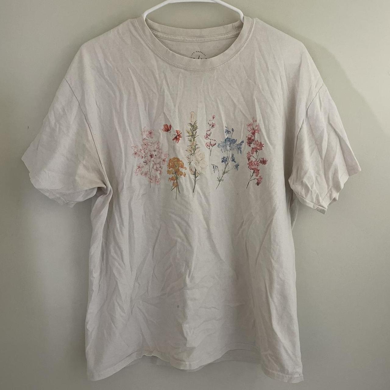 PacSun Women's Cream and White T-shirt