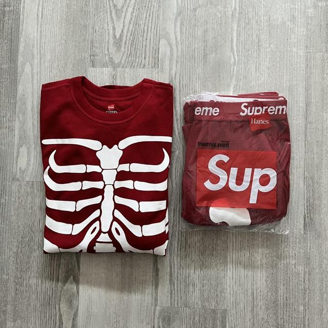 Supreme x Hanes Bones Thermal Crew and Pant... - Depop