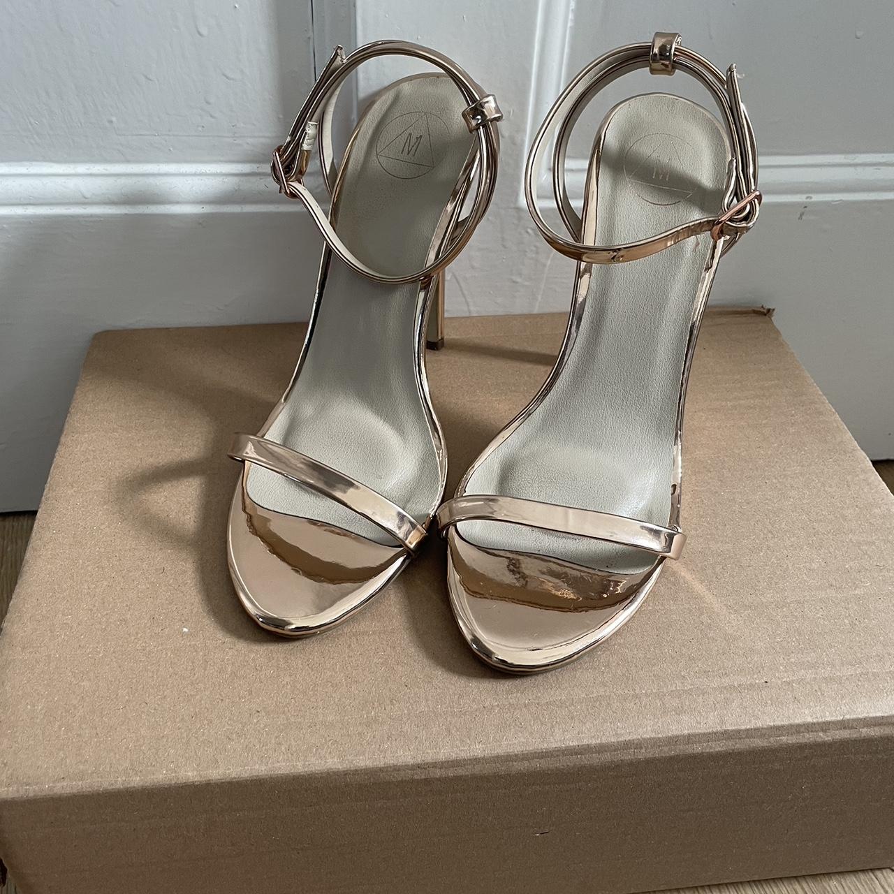 Missguided gold heels best sale