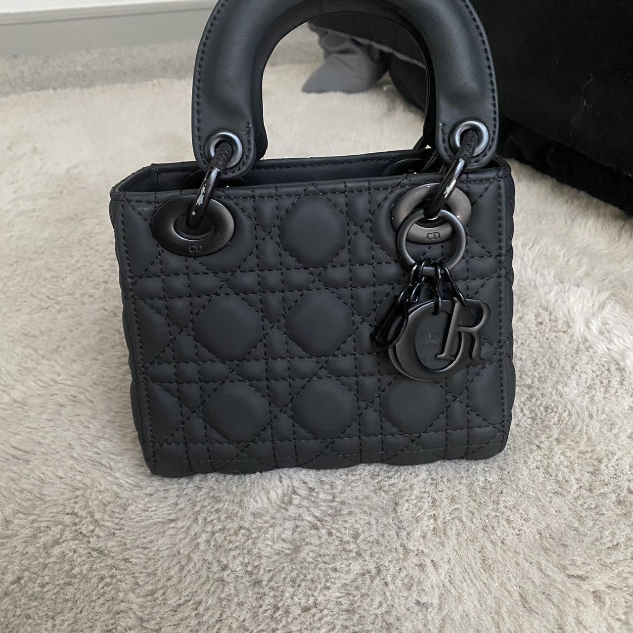 Mini lady dior ultra black bag online