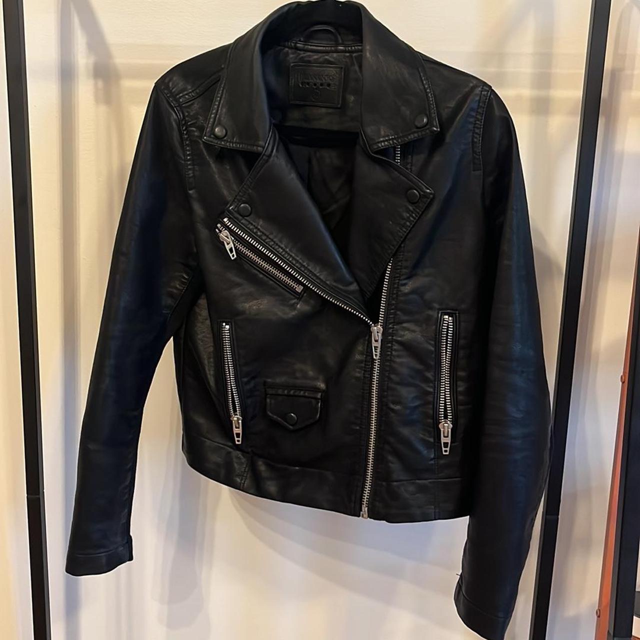 Blank NYC Women's Black and Silver Jacket | Depop