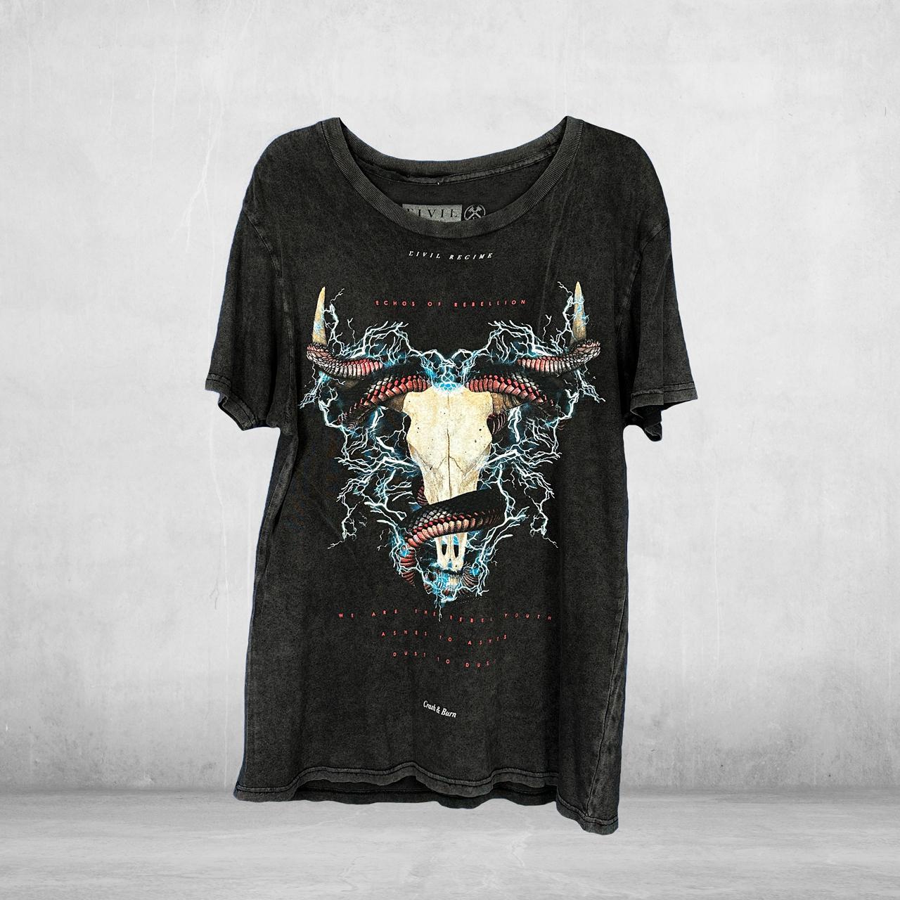 Civil Regime "Snake & Skull" Tee Used / Size Medium... Depop