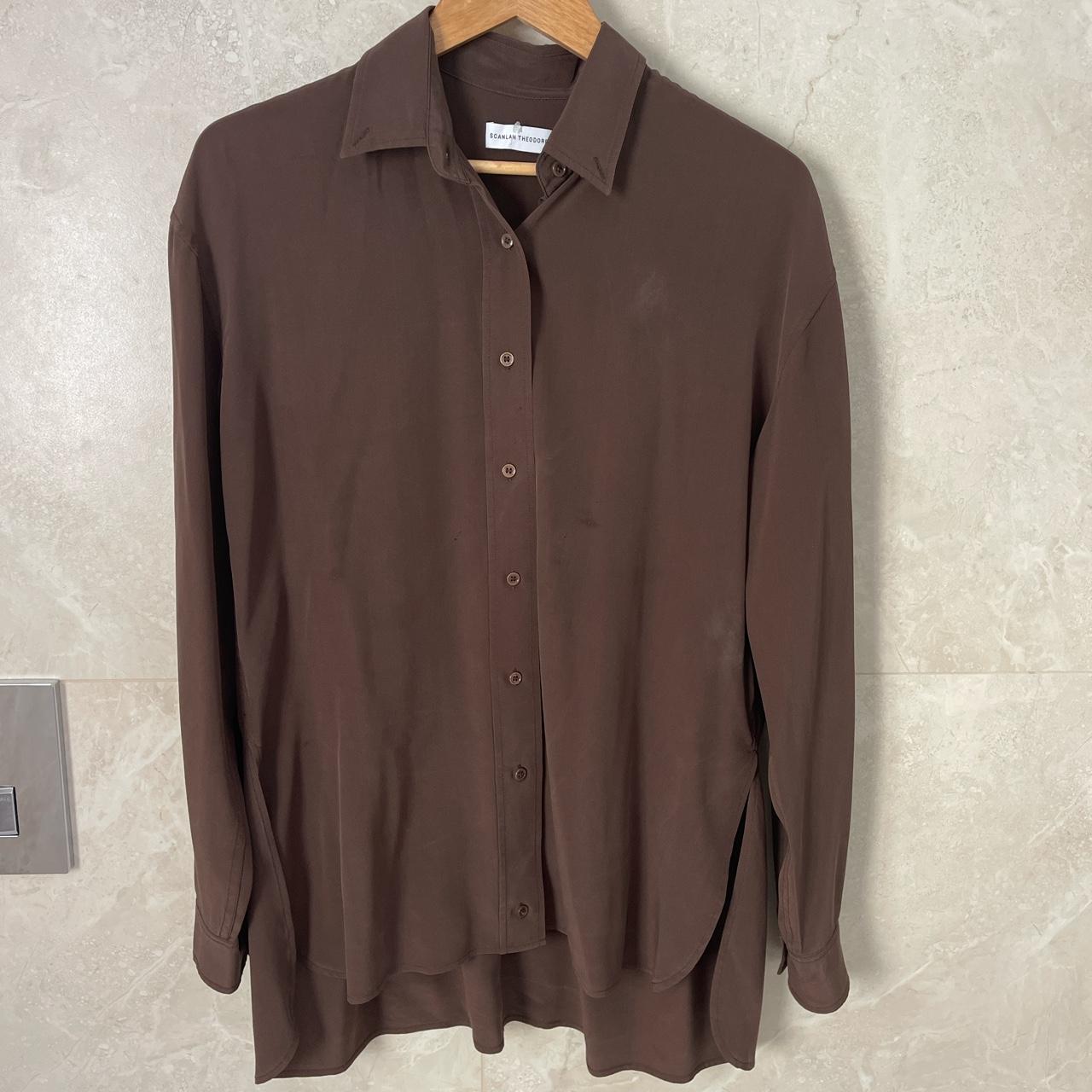 Scanlan Theodore cotton shirt - choc - size 6 - Depop