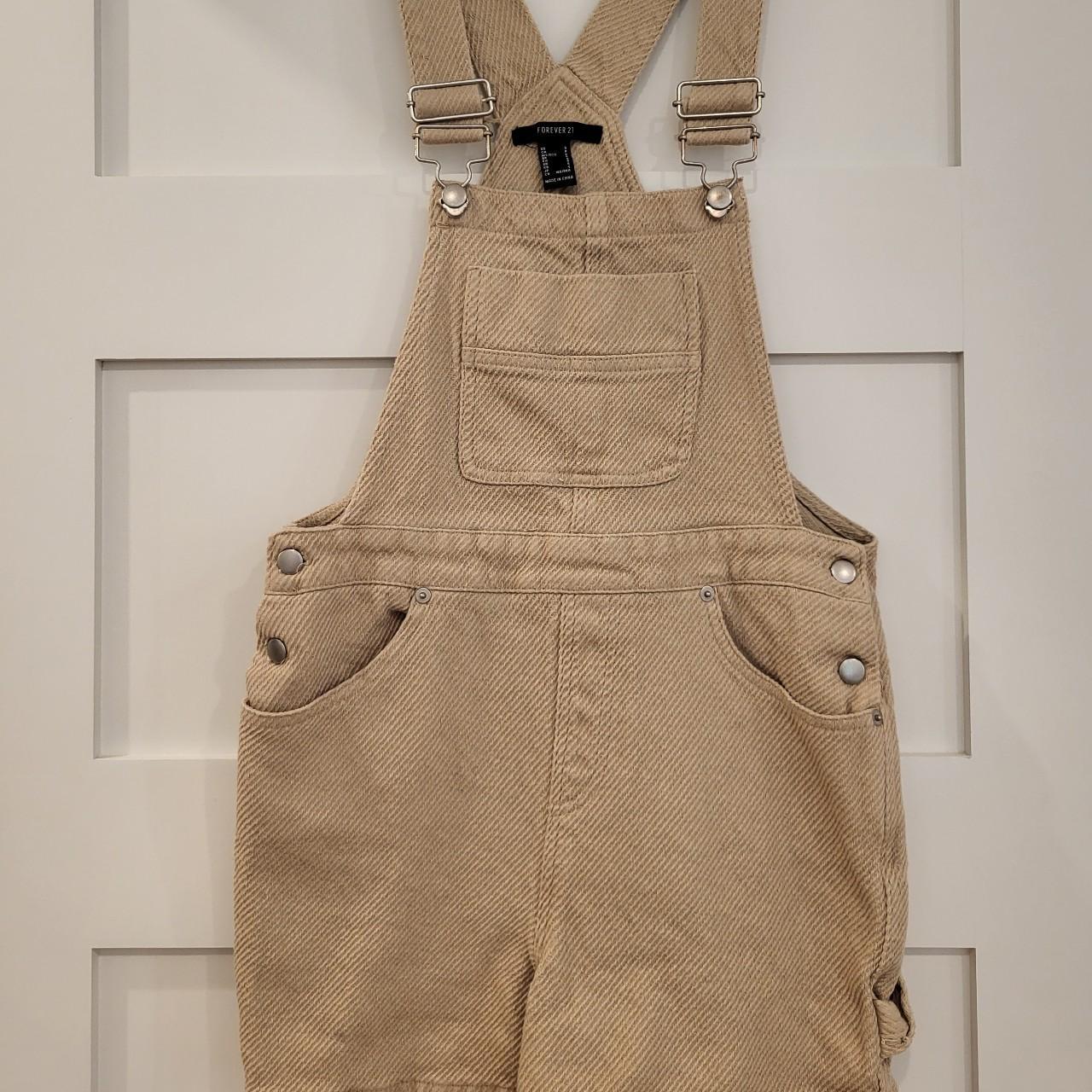 Forever 21 Women's Tan Dungareesoveralls Depop