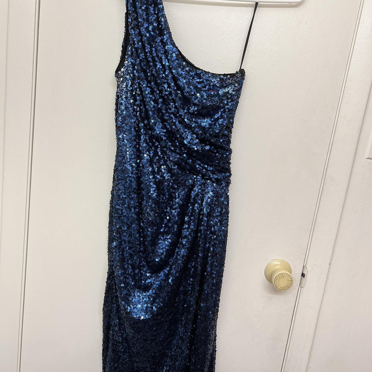 Blue sequined prom dress!! Size 10 women’s and in... - Depop