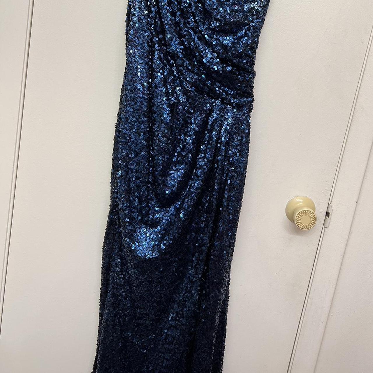 Blue sequined prom dress!! Size 10 women’s and in... - Depop