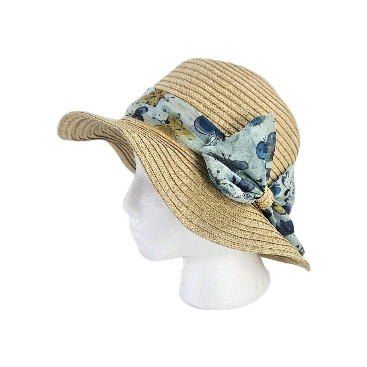 Source Unknown Women's Straw hats - Brown/Blue – … - image 1