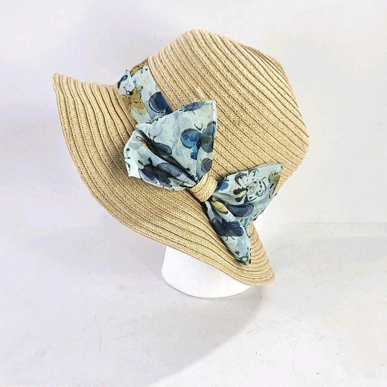 Source Unknown Women's Straw hats - Brown/Blue – … - image 2