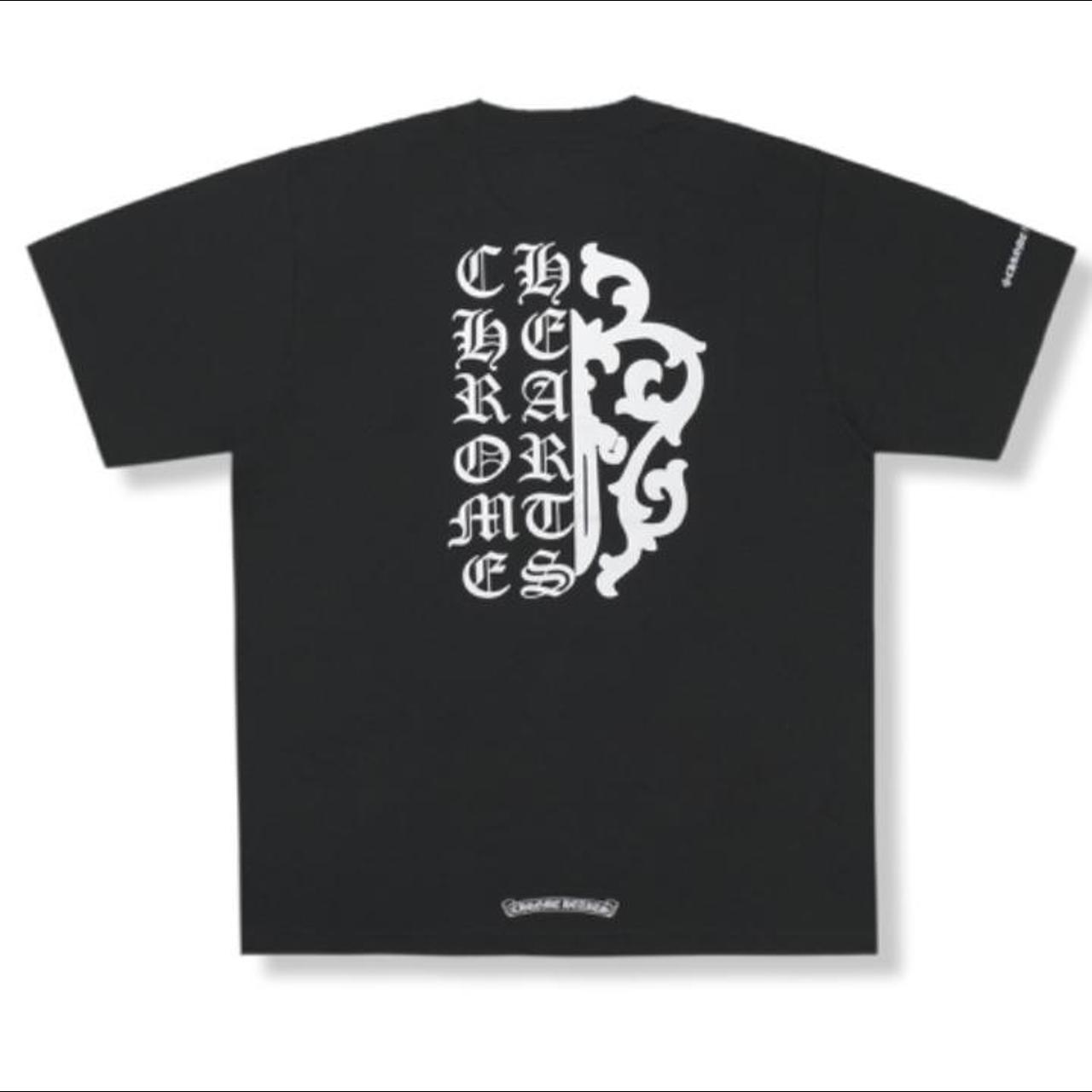 在庫少【CHROME HEARTS】Half Script Dagger ロング Tシャツ Chrome Hearts Half Script Dagger Short Sleeve T | Depop