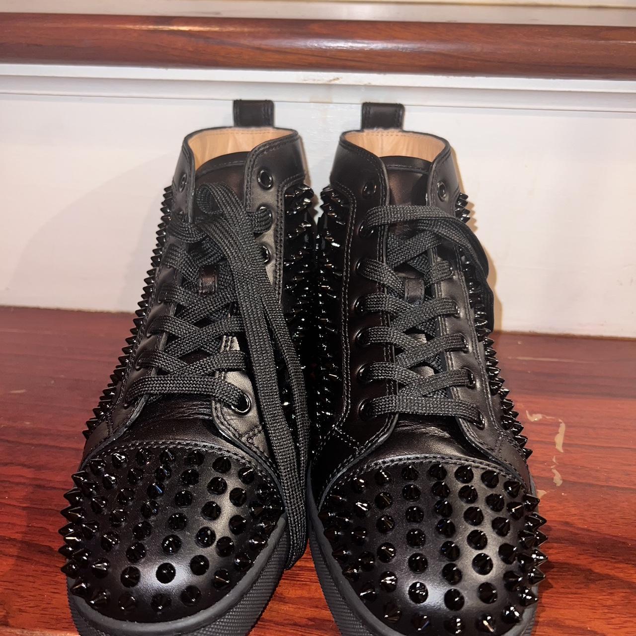 Men s Christian Louboutin Black Studded High Top