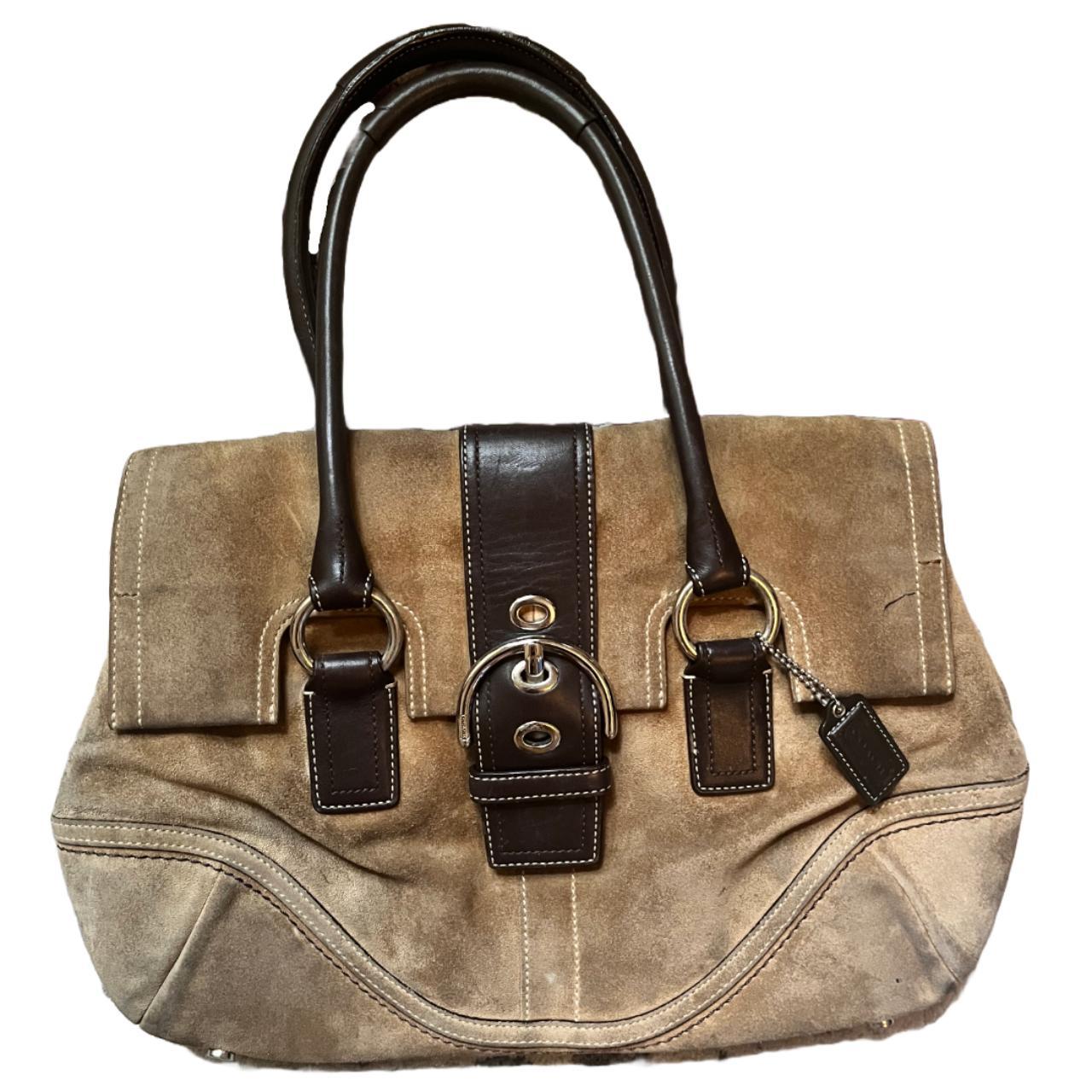 Coach Women's Brown shops Suede Leather