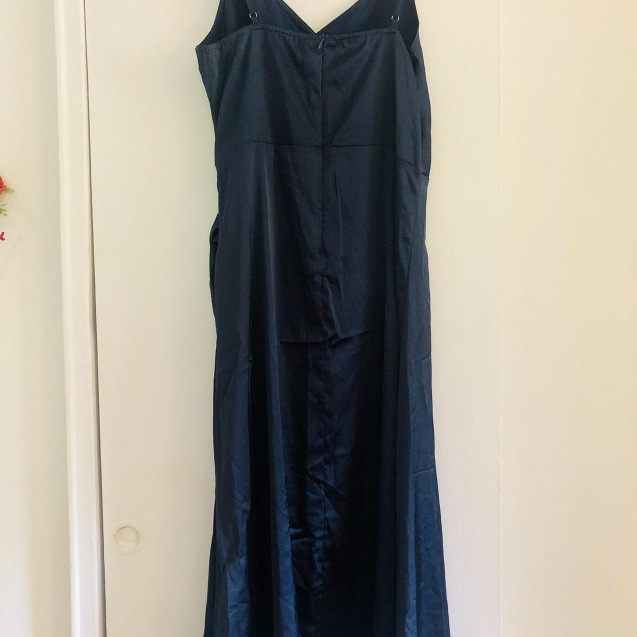 Flattering navy blue wrap dress with slit. Brand new... - Depop