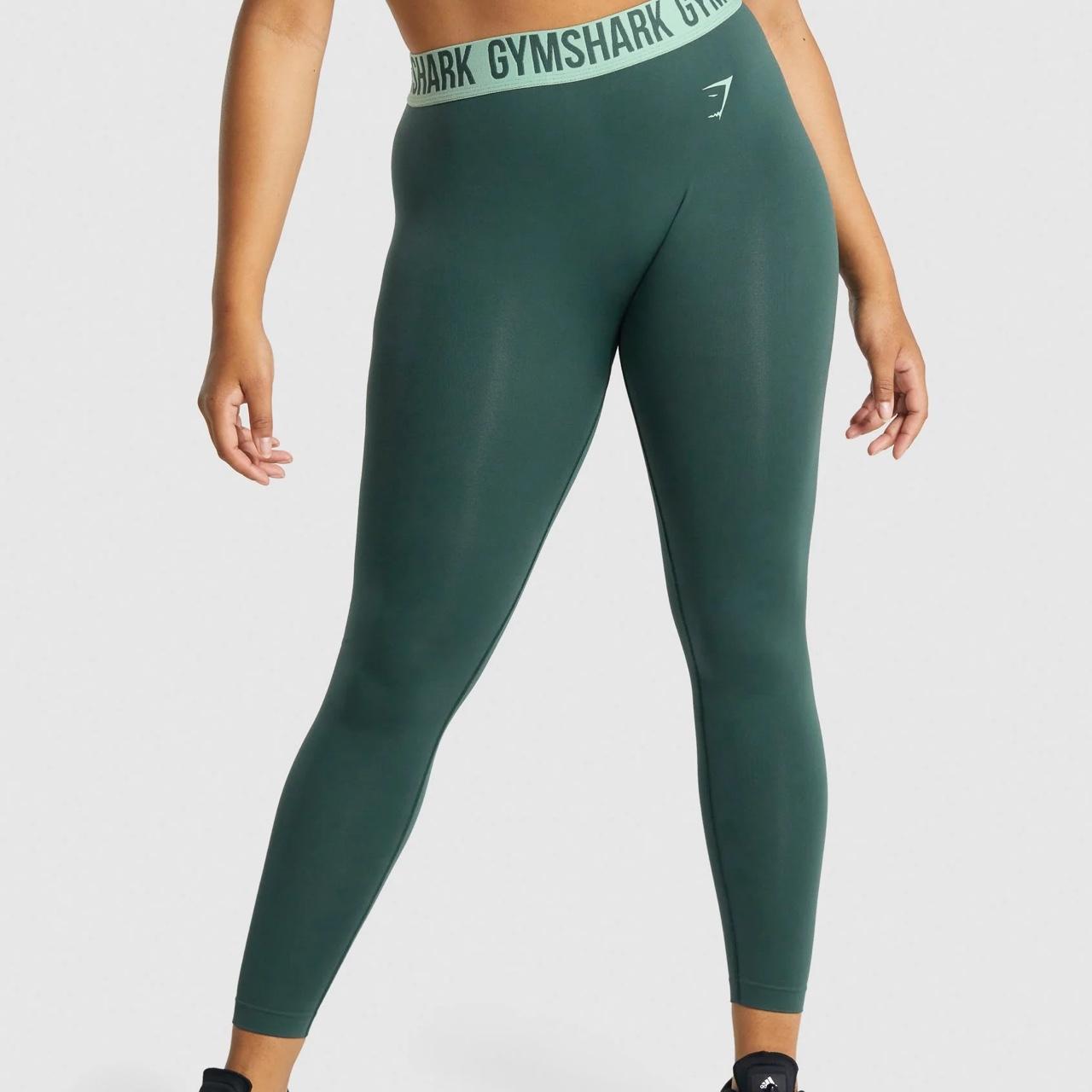 Gymshark Fit Seamless Leggings - Dark Green -... - Depop