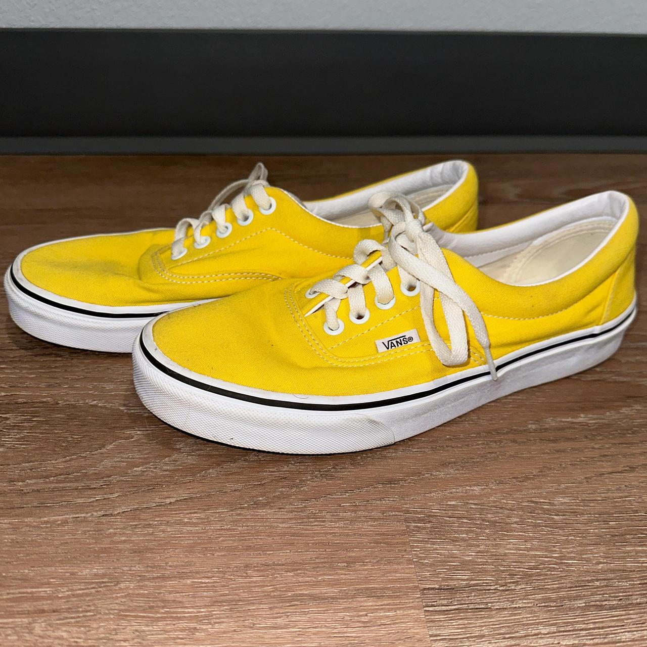 Yellow Vans Shoes Size 8 in Men s Condition Depop