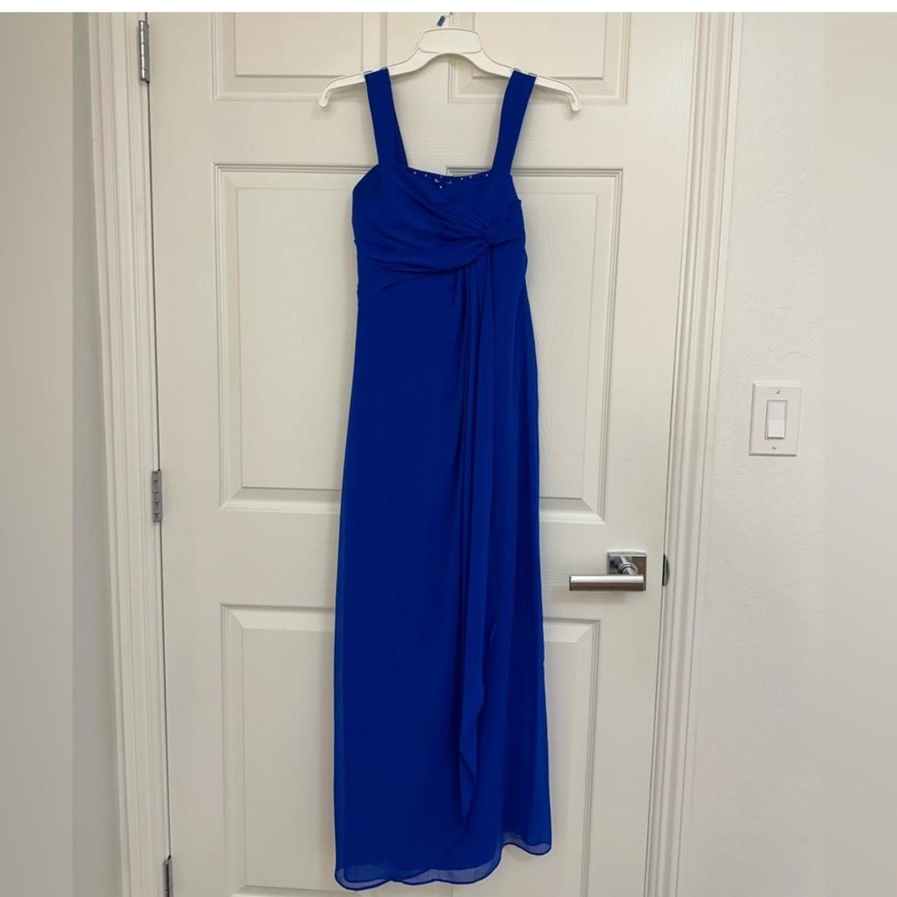 Blue David’s Bridal Full Length Dress Zip back In... - Depop