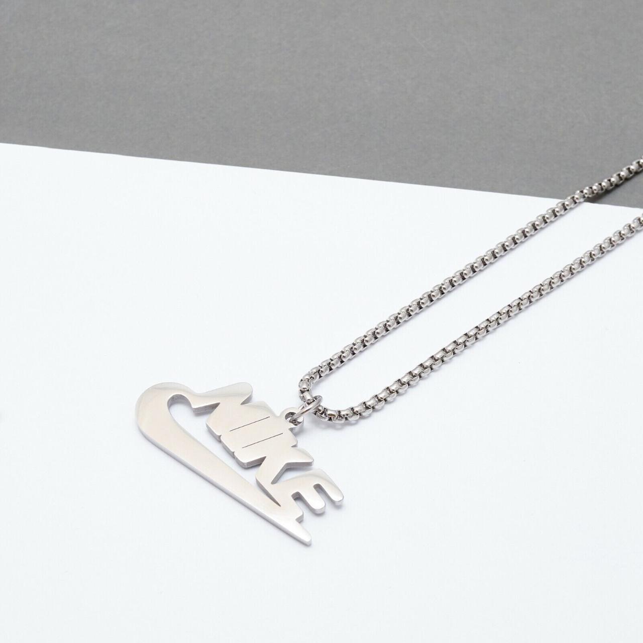 Men's Necklace Silver – Brand Nike Type Necklace Base Metal
