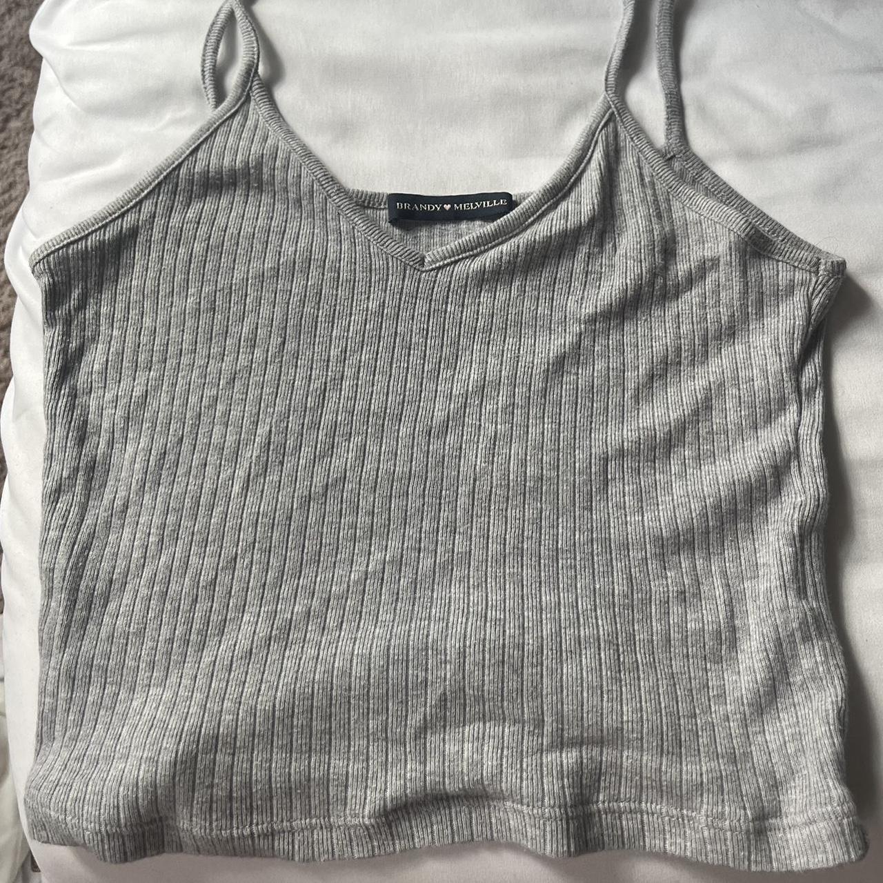 Grey Brandy Melville Top Perfect Condition! Barely Worn - Depop