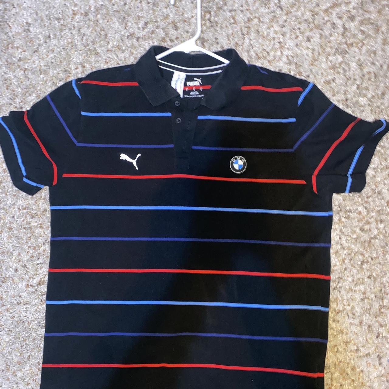 Puma BMW MMS Stripped Polo Shirt short Sleeve. Depop