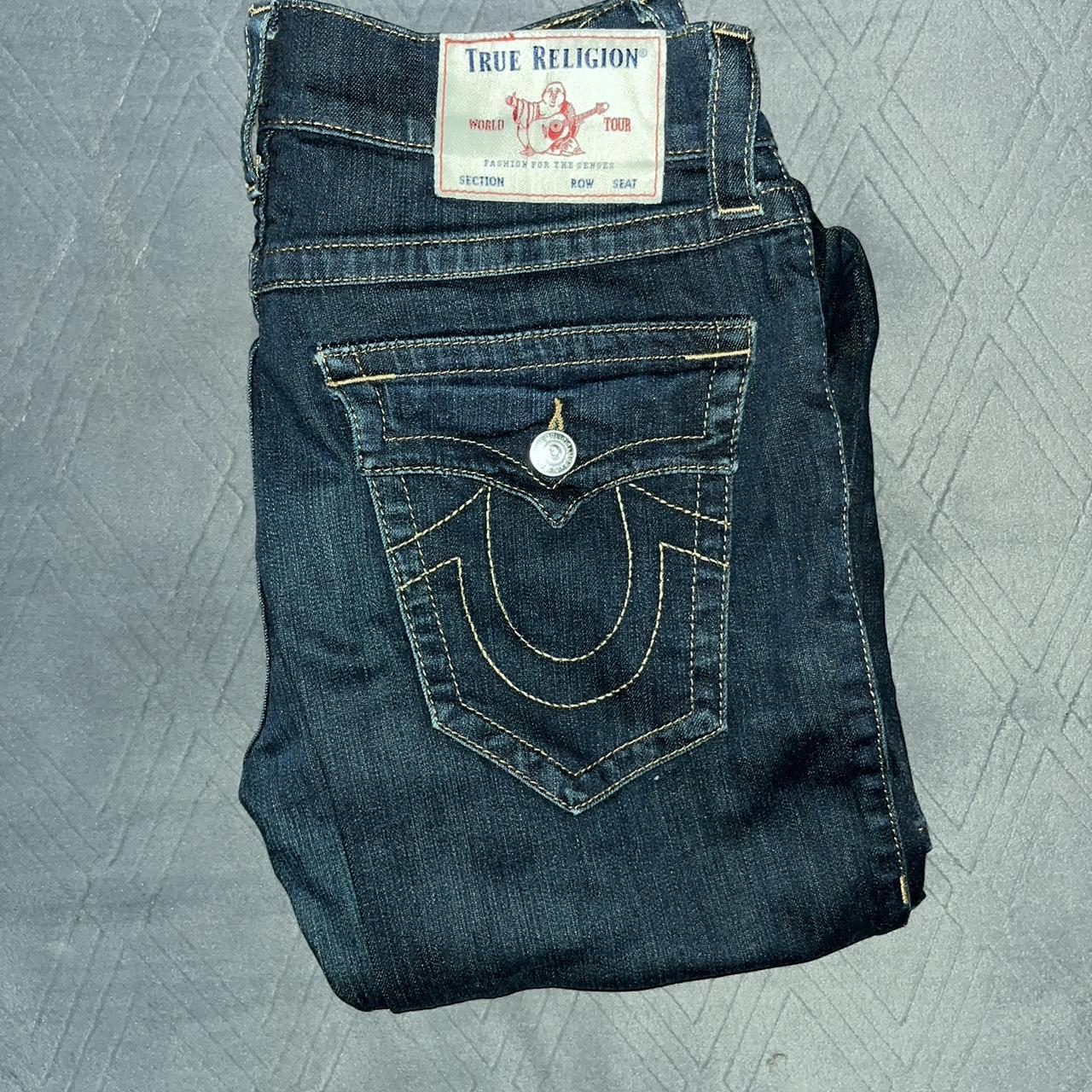 Dark blue true religion jeans size 31 relaxed... - Depop