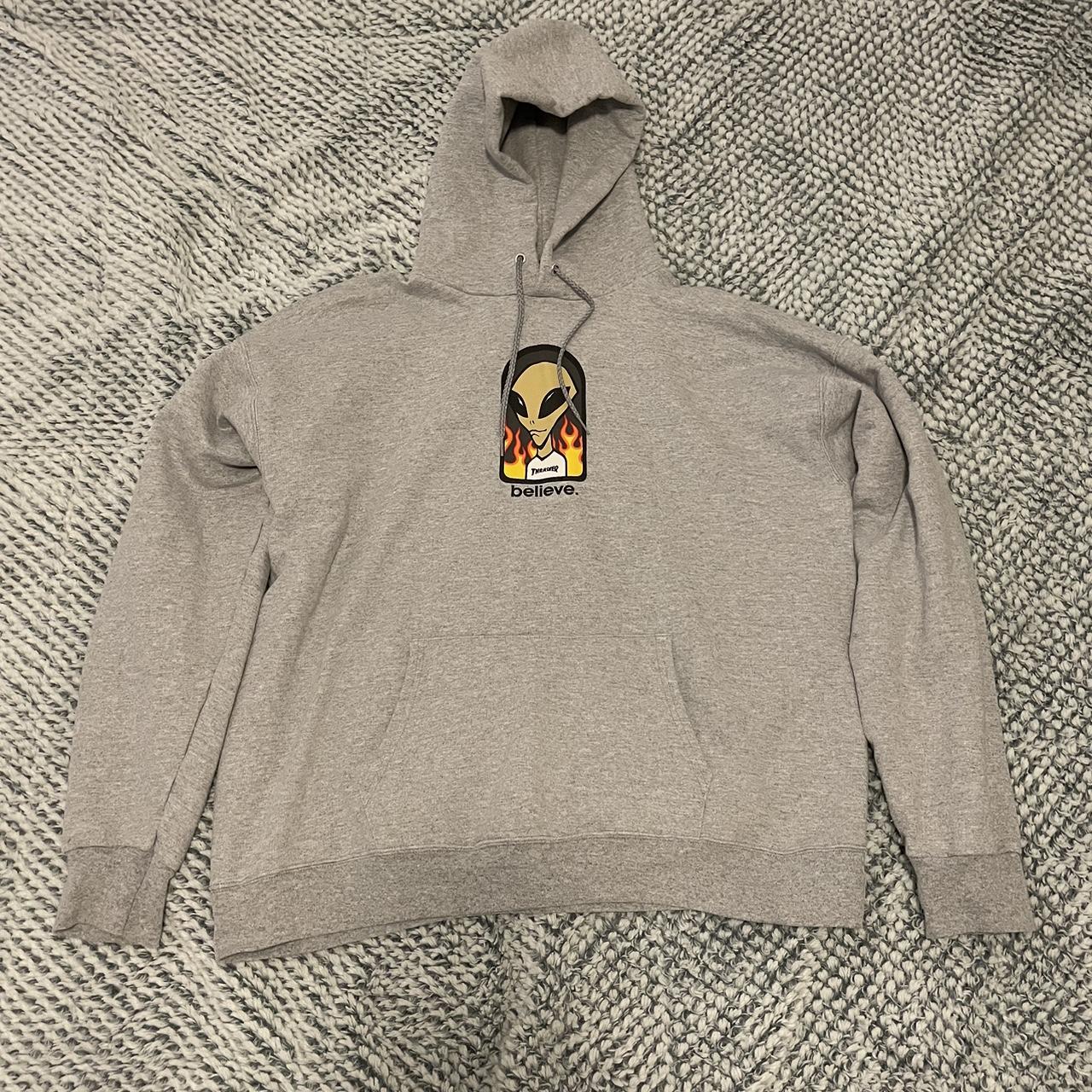 Thrasher x aws hoodie. Size large. Baggy fit. RRP... - Depop