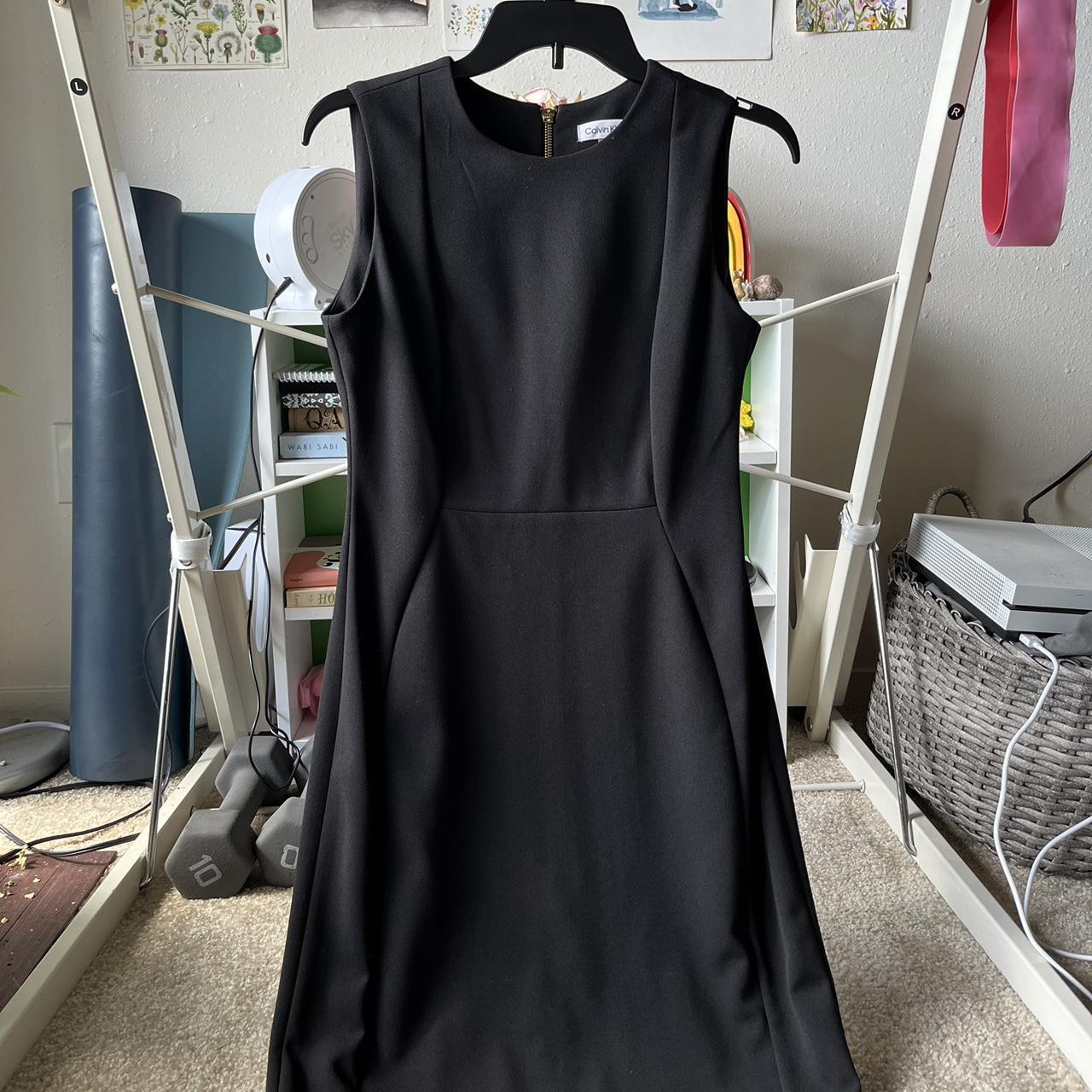 Calvin Klein Black Dress with Gold Zipper Size