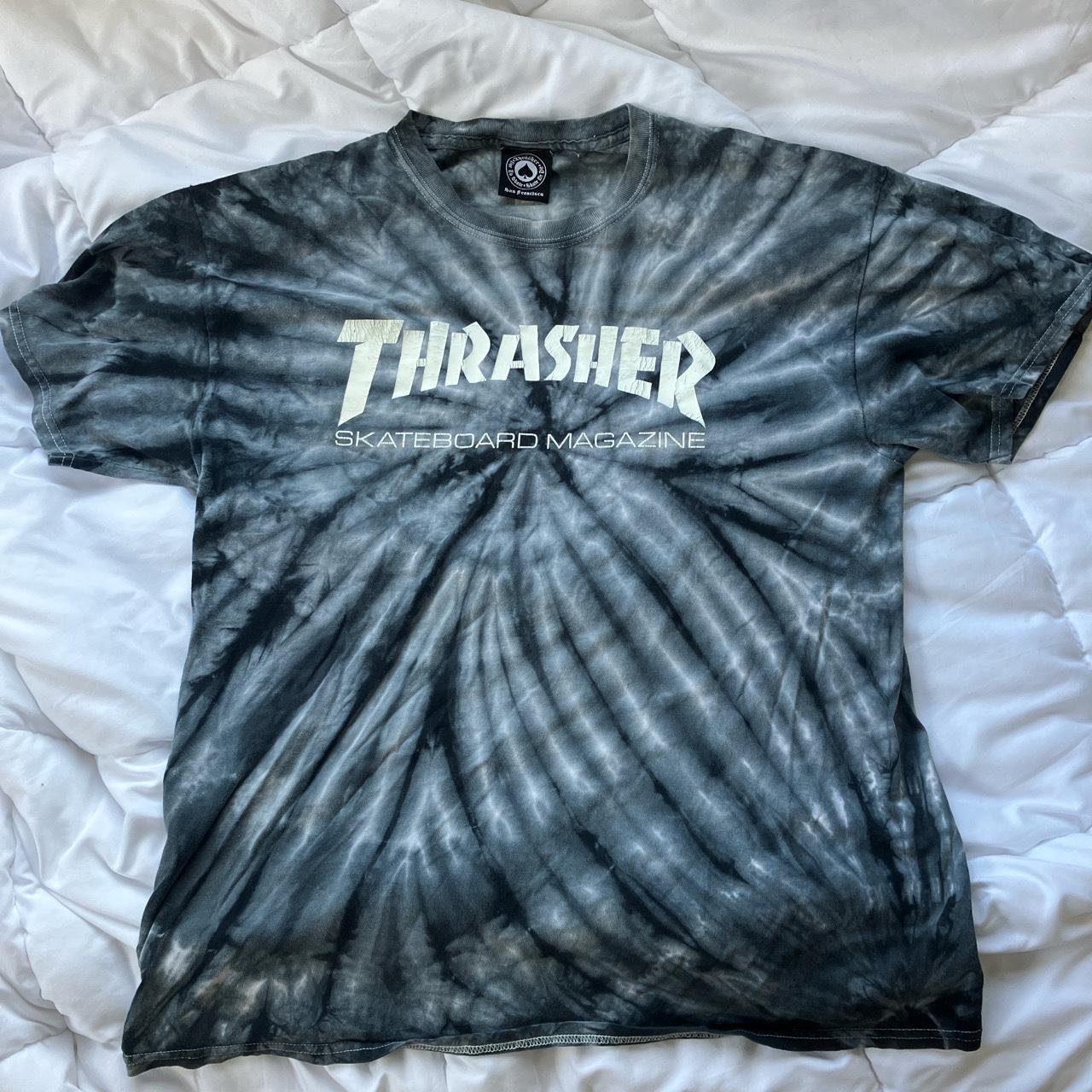 Blue tie shop dye thrasher shirt