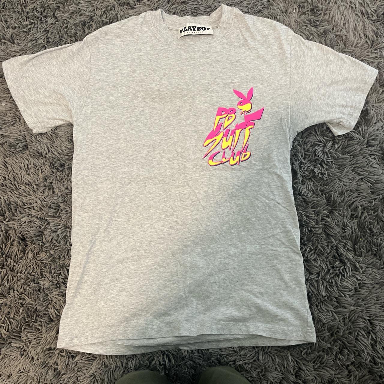 Playboy Men's Grey T-shirt | Depop