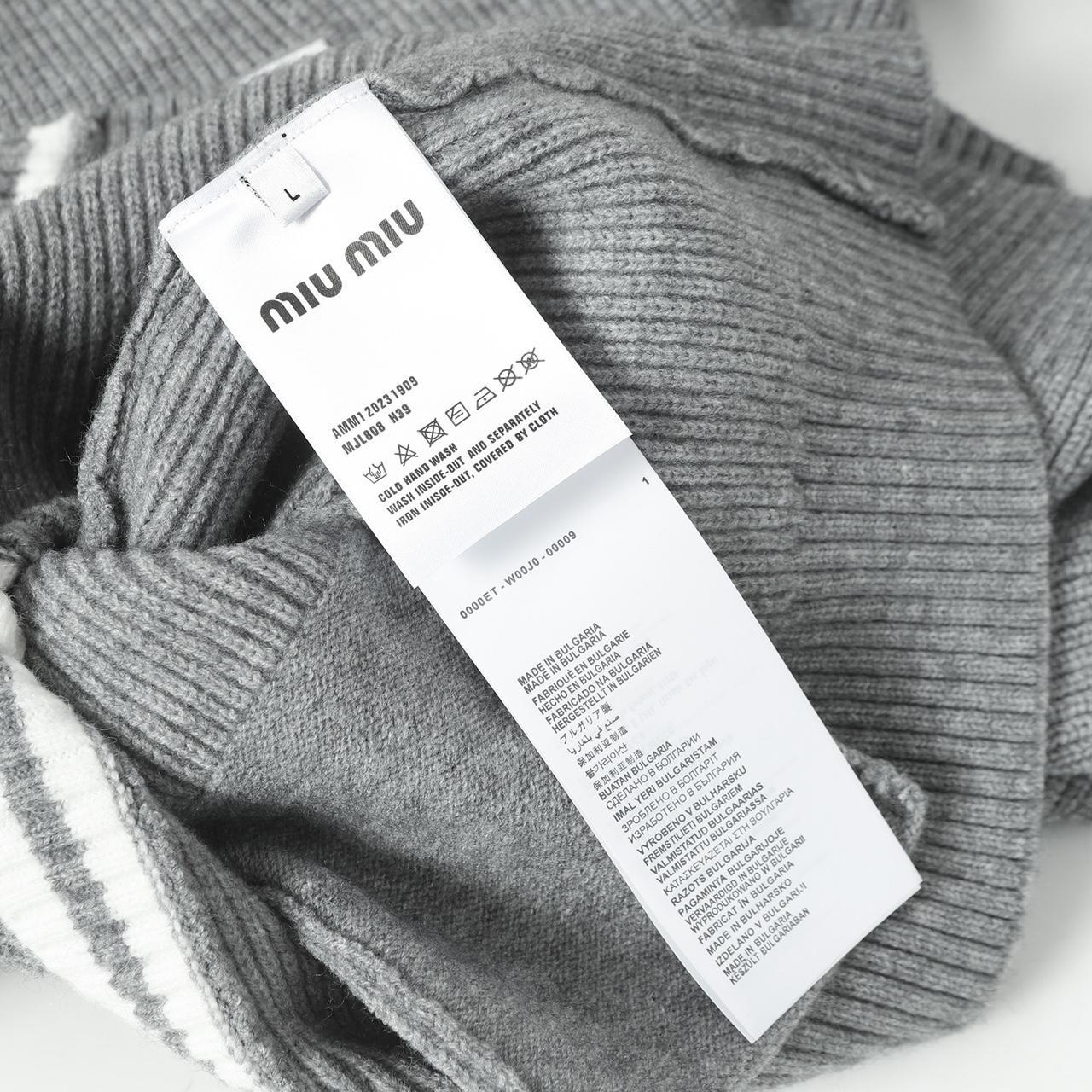 Miu Miu Women's Cardigan - Grey - L – Miu Miu Gre… - image 6