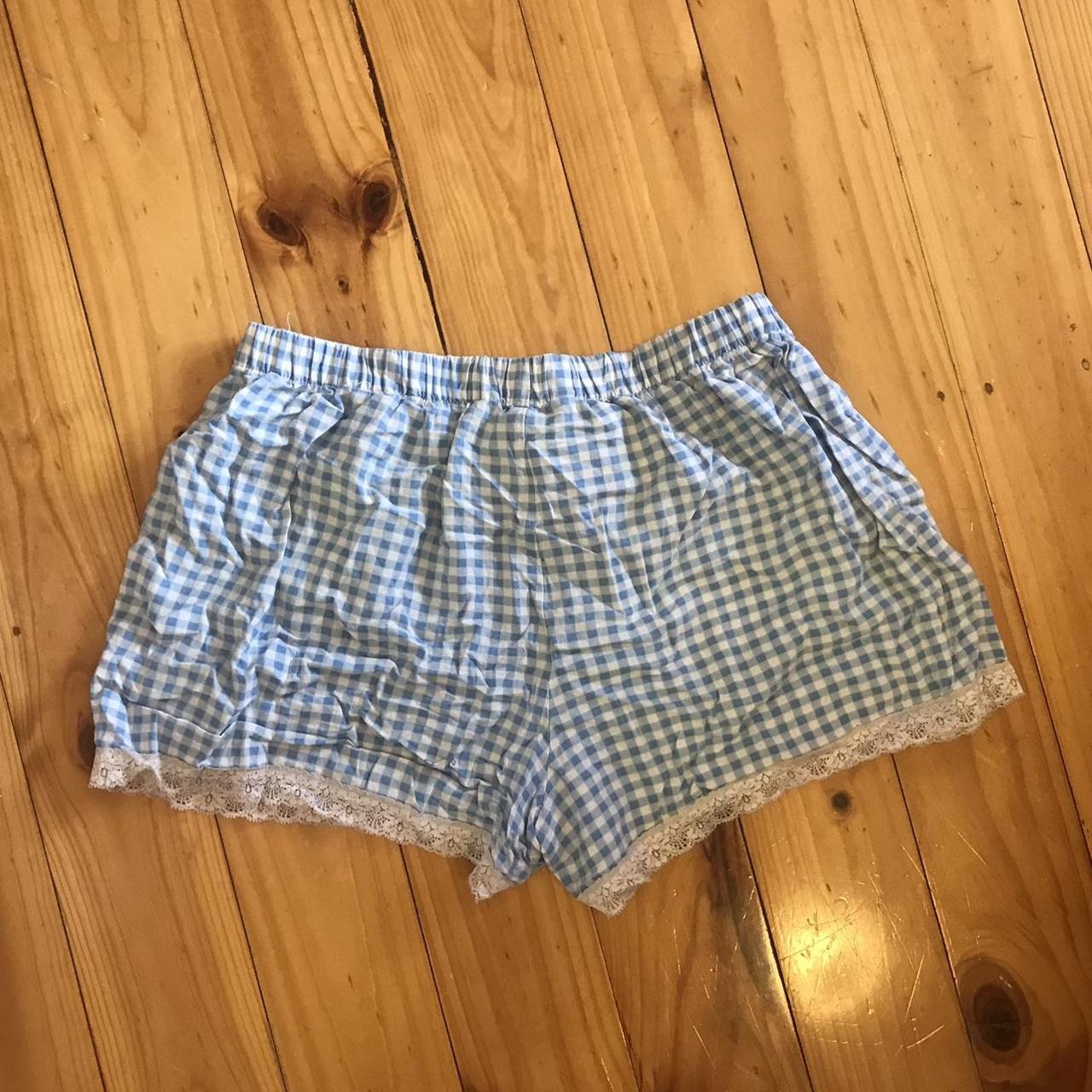 Plaid Pj Shorts The Sweetest Blue And White Plaid Depop