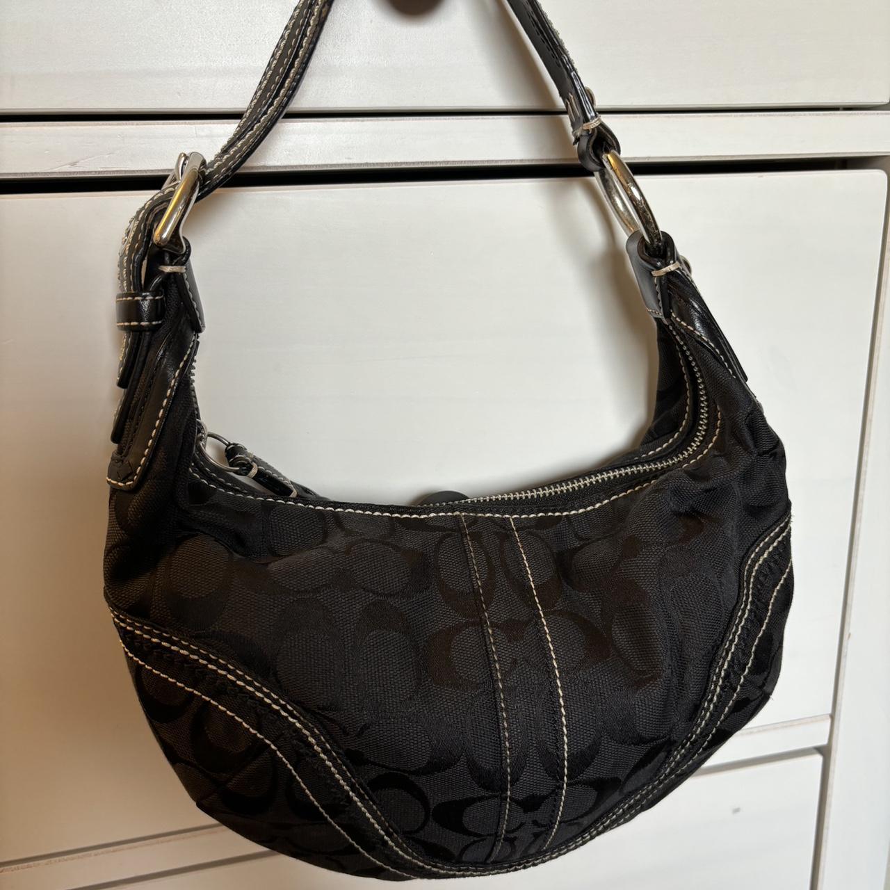 Vintage y2k Coach Bag Black with cream stitching.... Depop