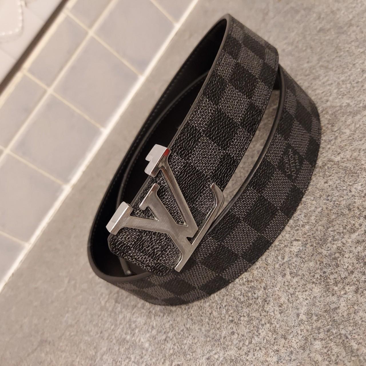 louis vuitton grey and black belt