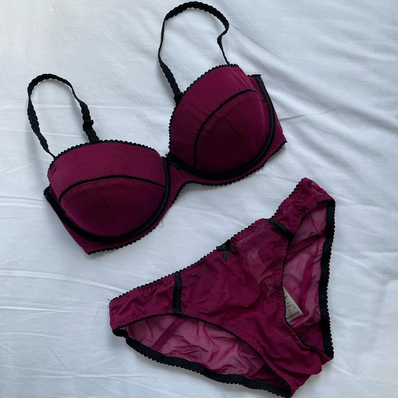 Burgundy Topshop Bra And Briefs Selling As A Set.... - Depop