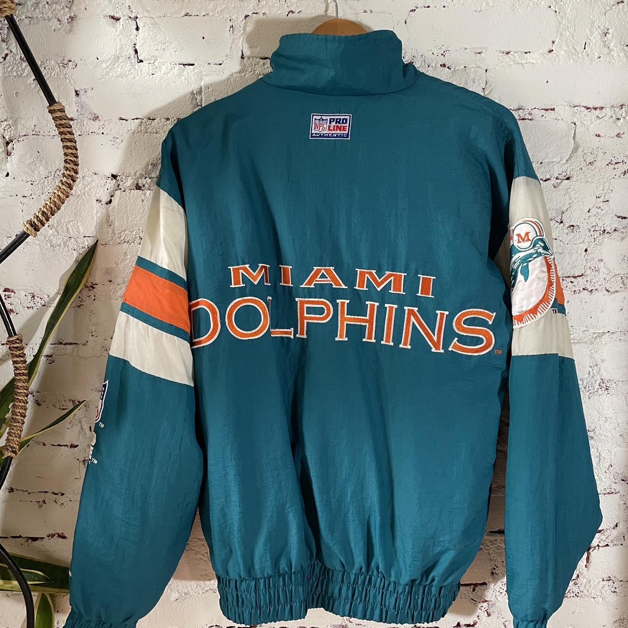 Miami Dolphins Pro Line Authentic jacket BY STARTER - Depop