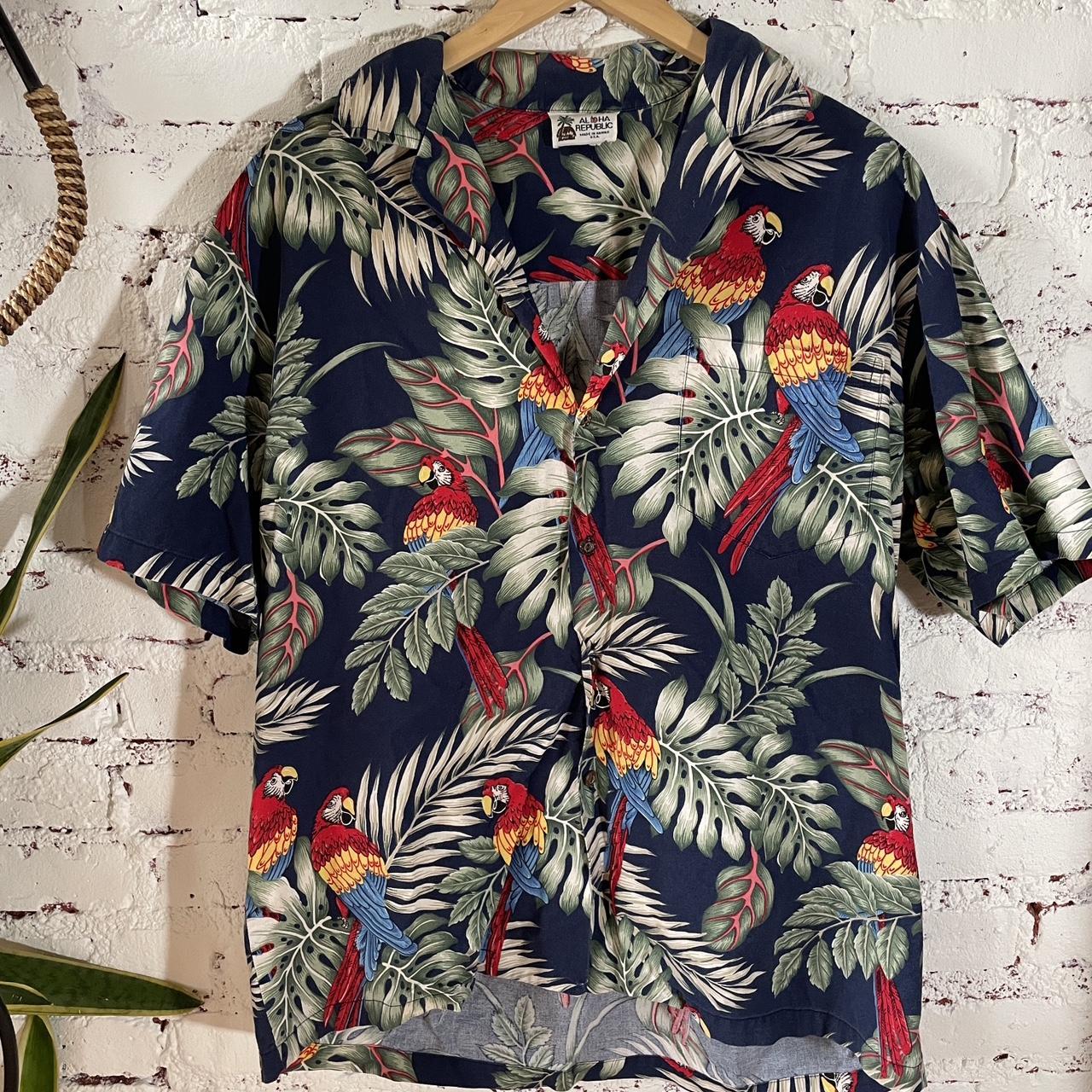 Vintage oversized Hawaiian shirt with long sleeves. - Depop