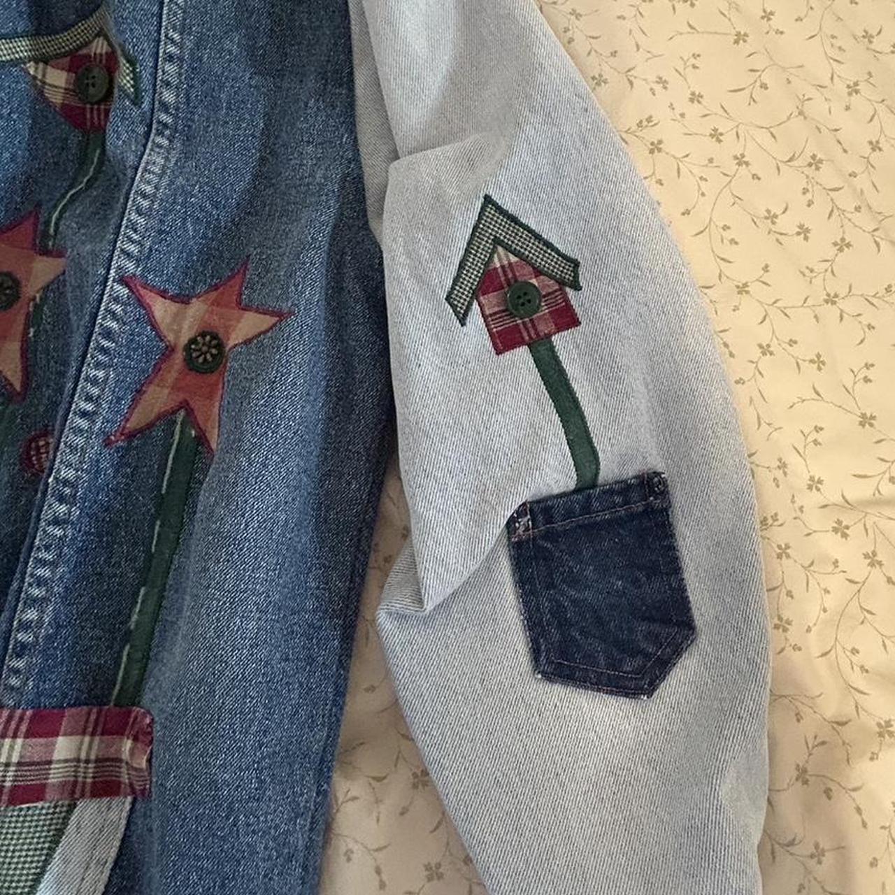 Women's Jacket - Multi/Blue - L – Patchwork denim… - image 2