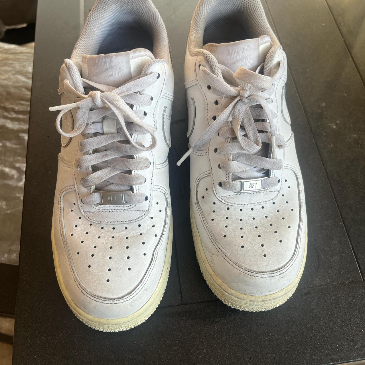 Nike white airforces 1’s low Men’s size 8 Lightly... - Depop