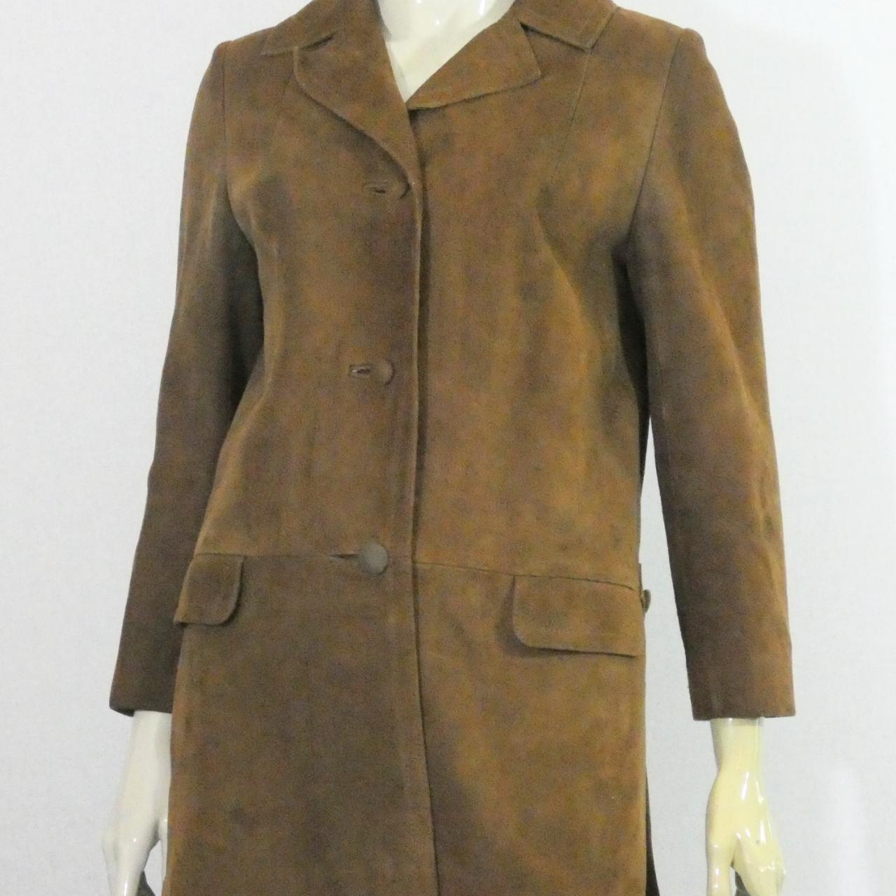 Vintage Suede 1960s Buttoned Mod Jacket Size 10 A... - Depop