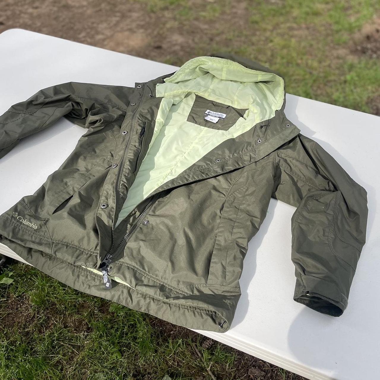 Women's Columbia Rain Jacket Cool olive green... - Depop