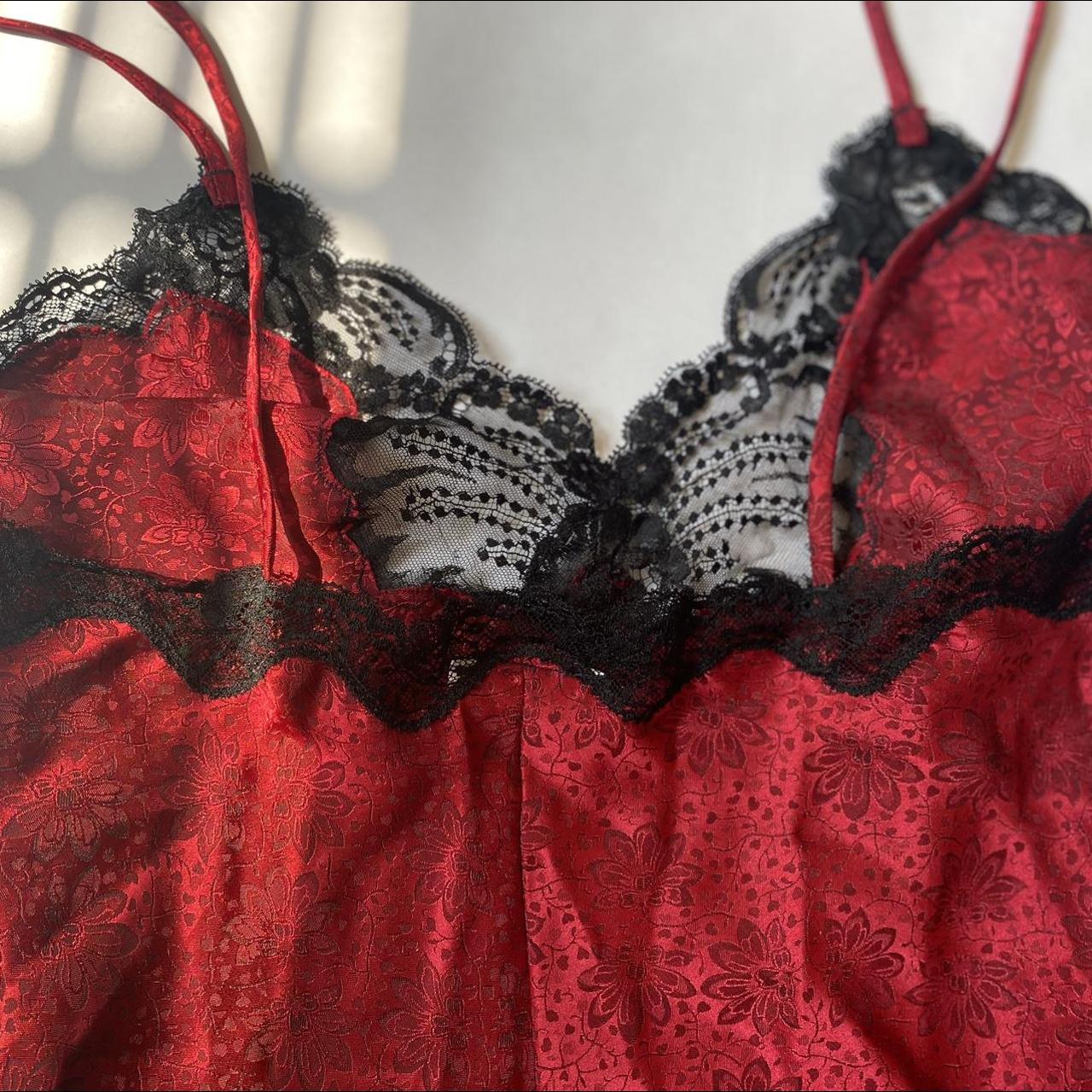 Red silky Christian Dior lingerie bodysuit , Super