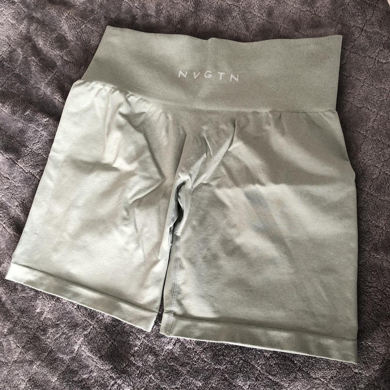 NVGTN sage green shorts Worn a few times Size... Depop