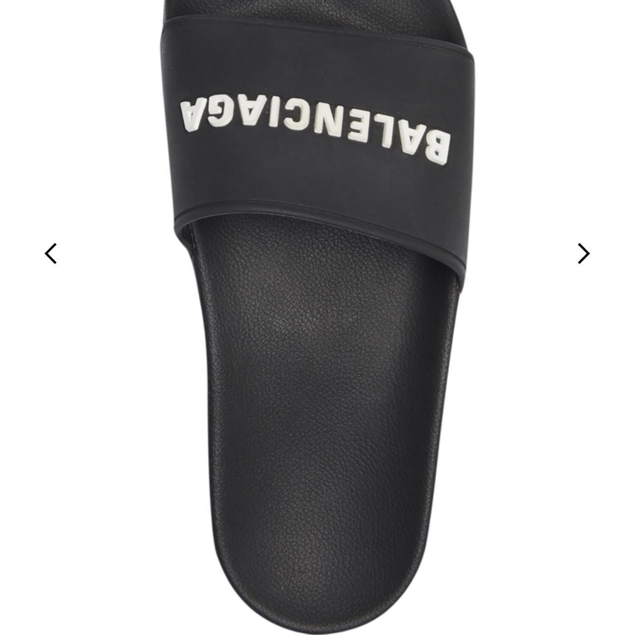 white balenciaga slides