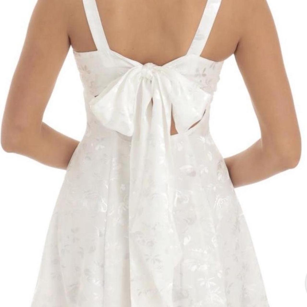 White short silk cider dress,new with tags and never... Depop