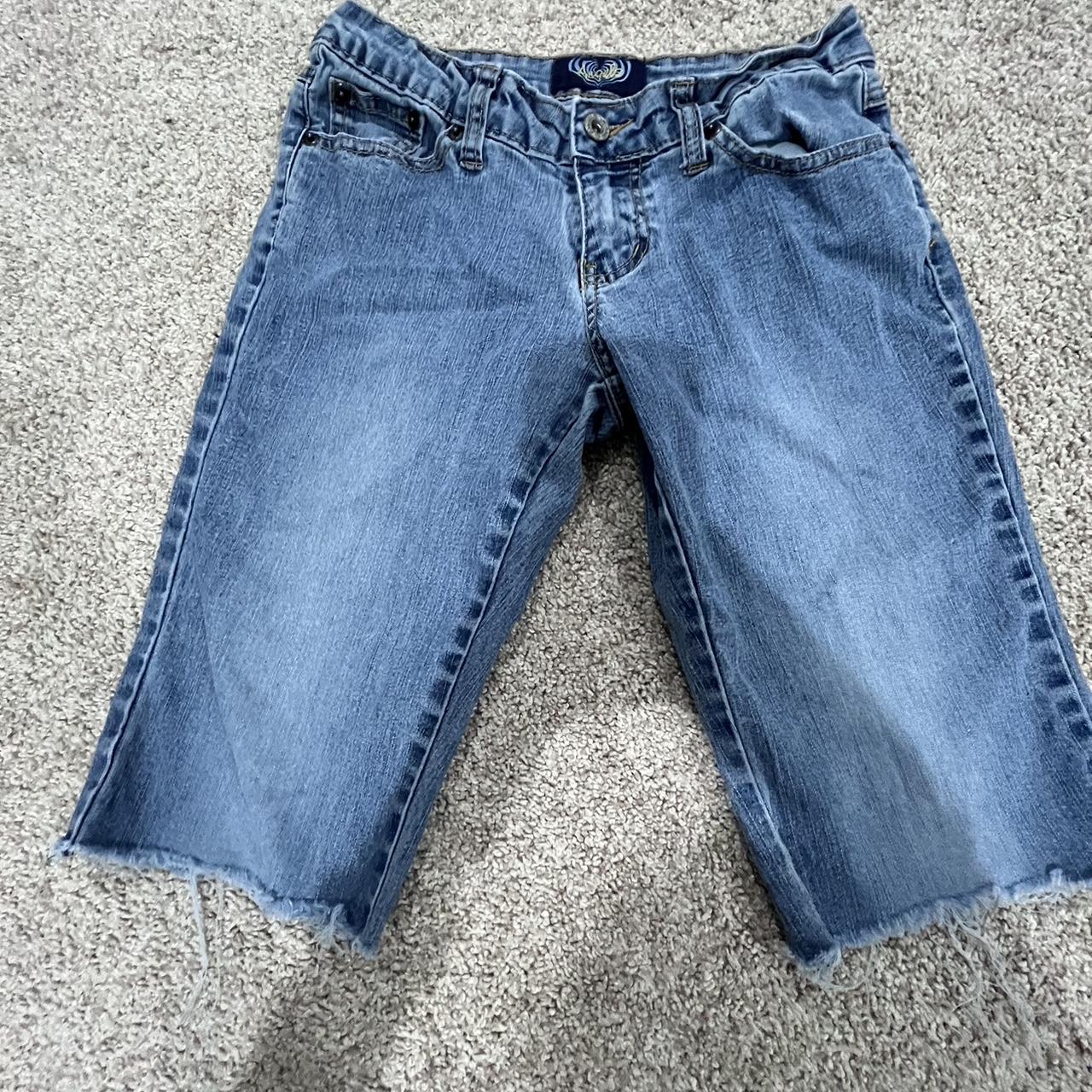 Early 2000s Jorts with stars on the pockets ,size 3 - Depop