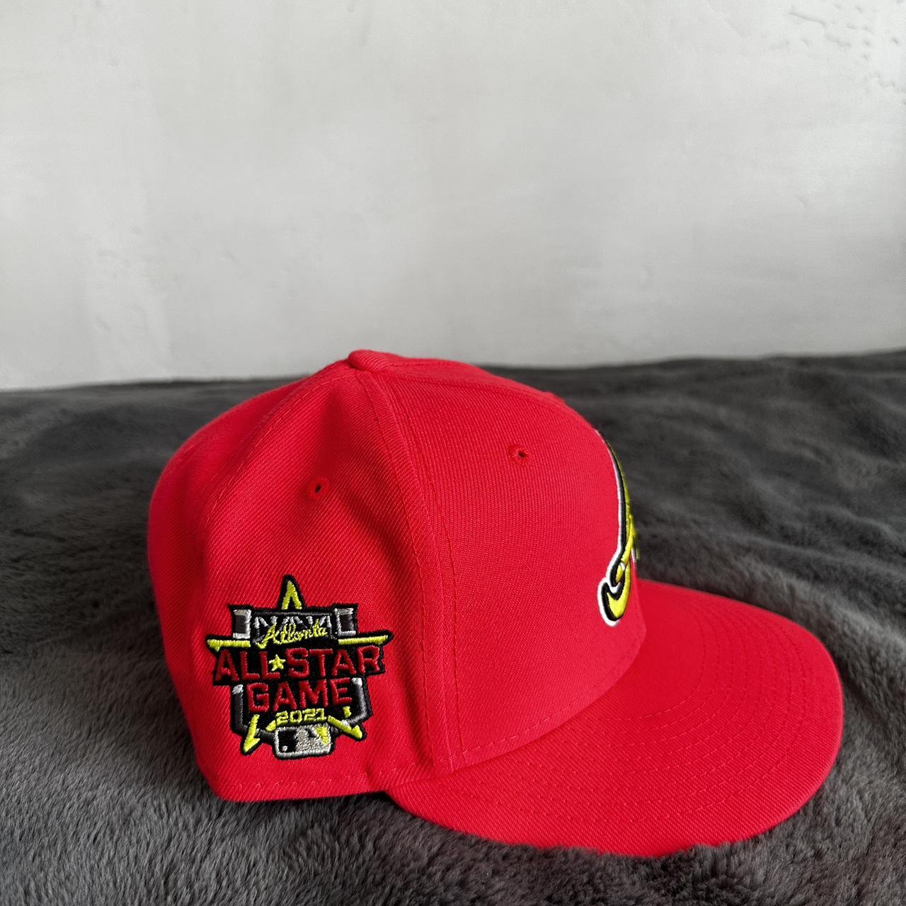 ★早期完売★AM★RED HEART LOGO BALL CAP★追跡付★ Atlanta Braves 2021 All Star Game Hat 7 1/4 Color | Depop