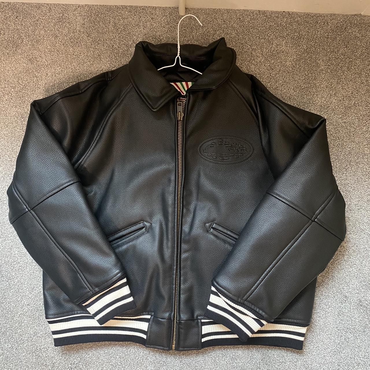 Corteiz Skydive leather jacket Size M Same day shipping - Depop