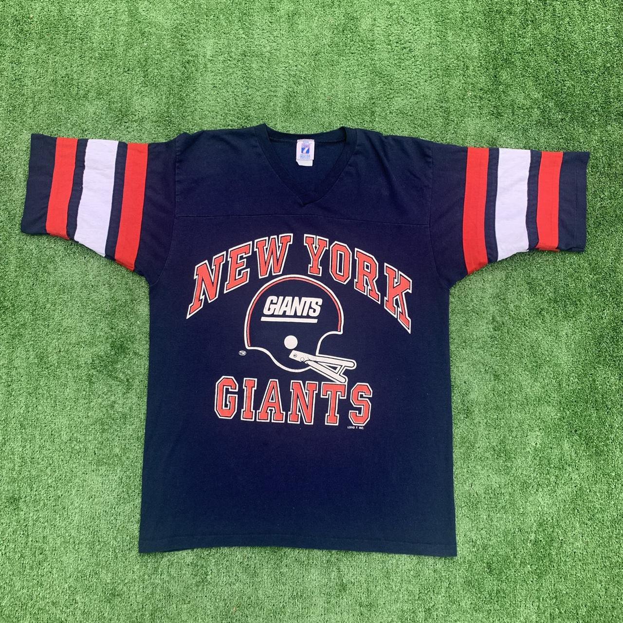 Blue NFL NY Giants Long Sleeve Shirt Size: Large - Depop