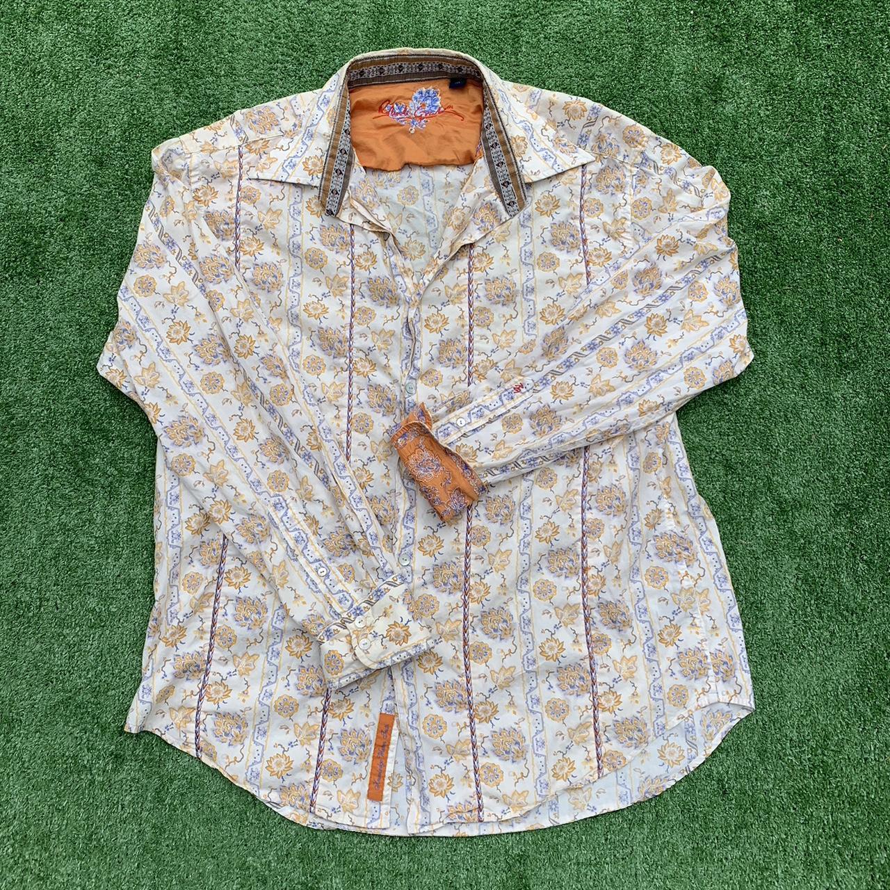 Men’s Robert Graham Designer Floral Paisley White... Depop