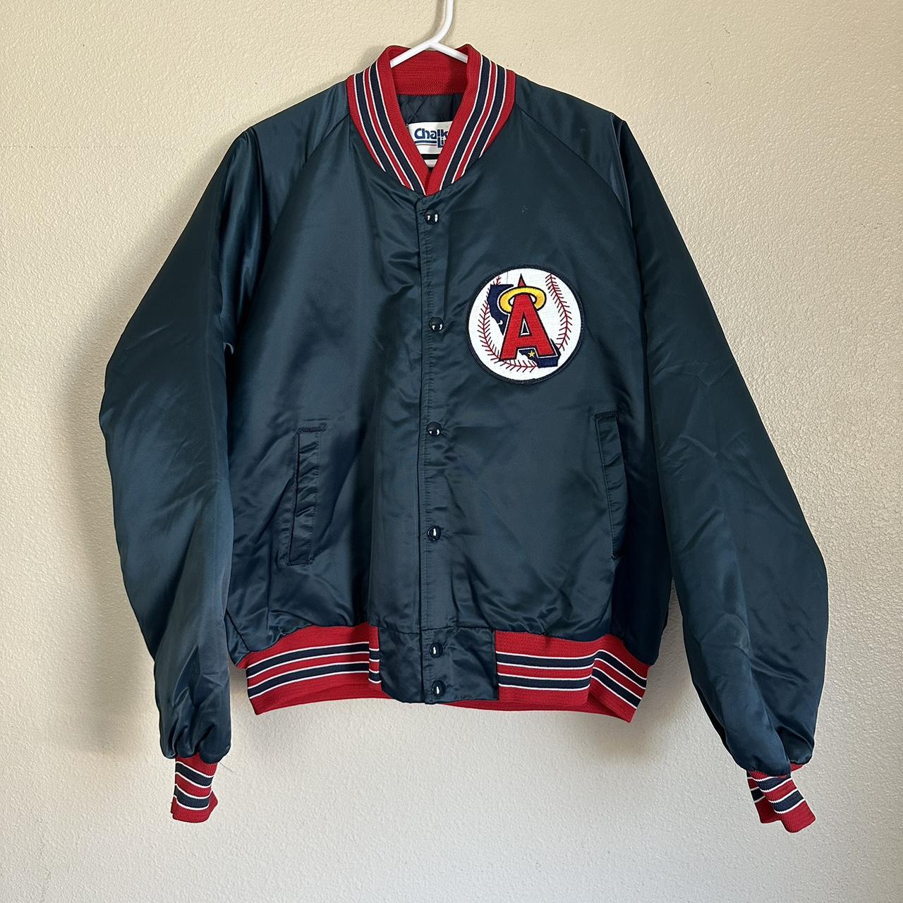 Vintage Anaheim Angels Varsity Satin Jacket Chalk Line Size 