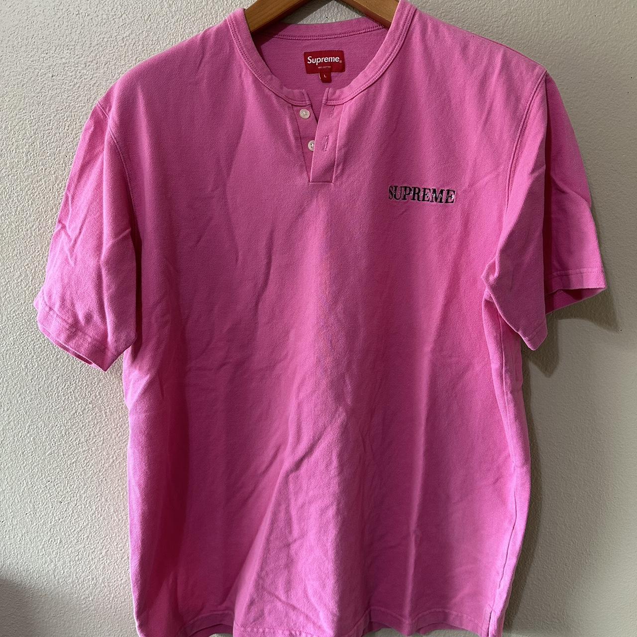 Supreme Shirt Size Large Pink Two front buttons - Depop